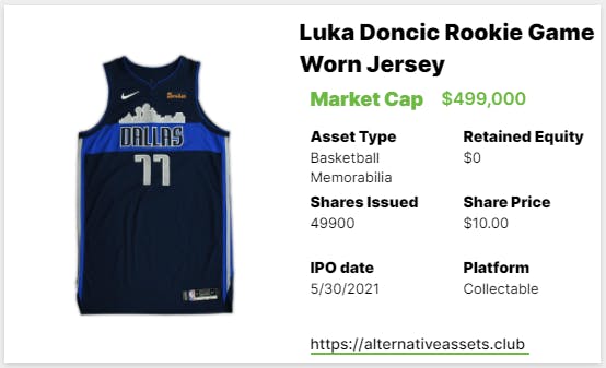 Luka Doncic's First NBA Jersey at Auction