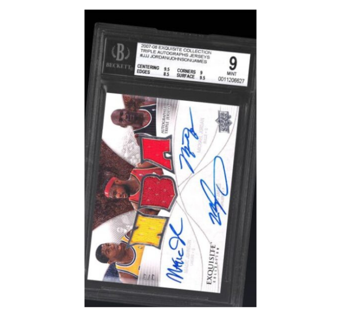 2009-10 UD Dual Game Materials LeBron James & Magic Johnson Game Used Jersey