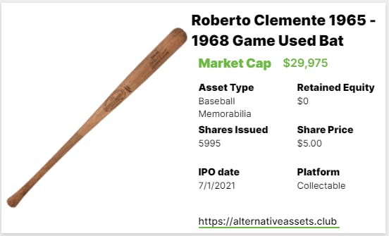 Roberto Clemente Game-Used Bat –