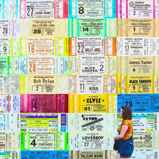 wall of tickets nashville