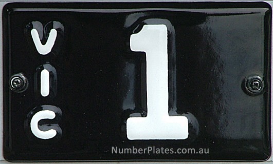 VIC number 1 heritage license palte