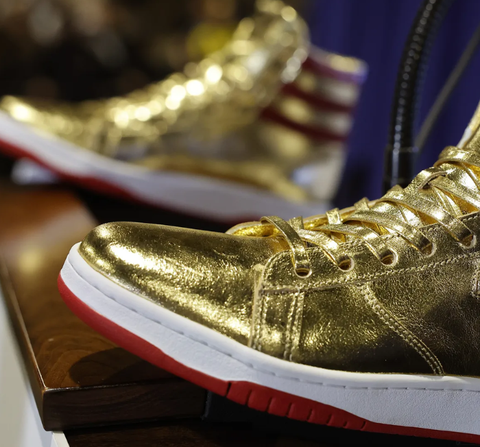 shiny gold sneakers