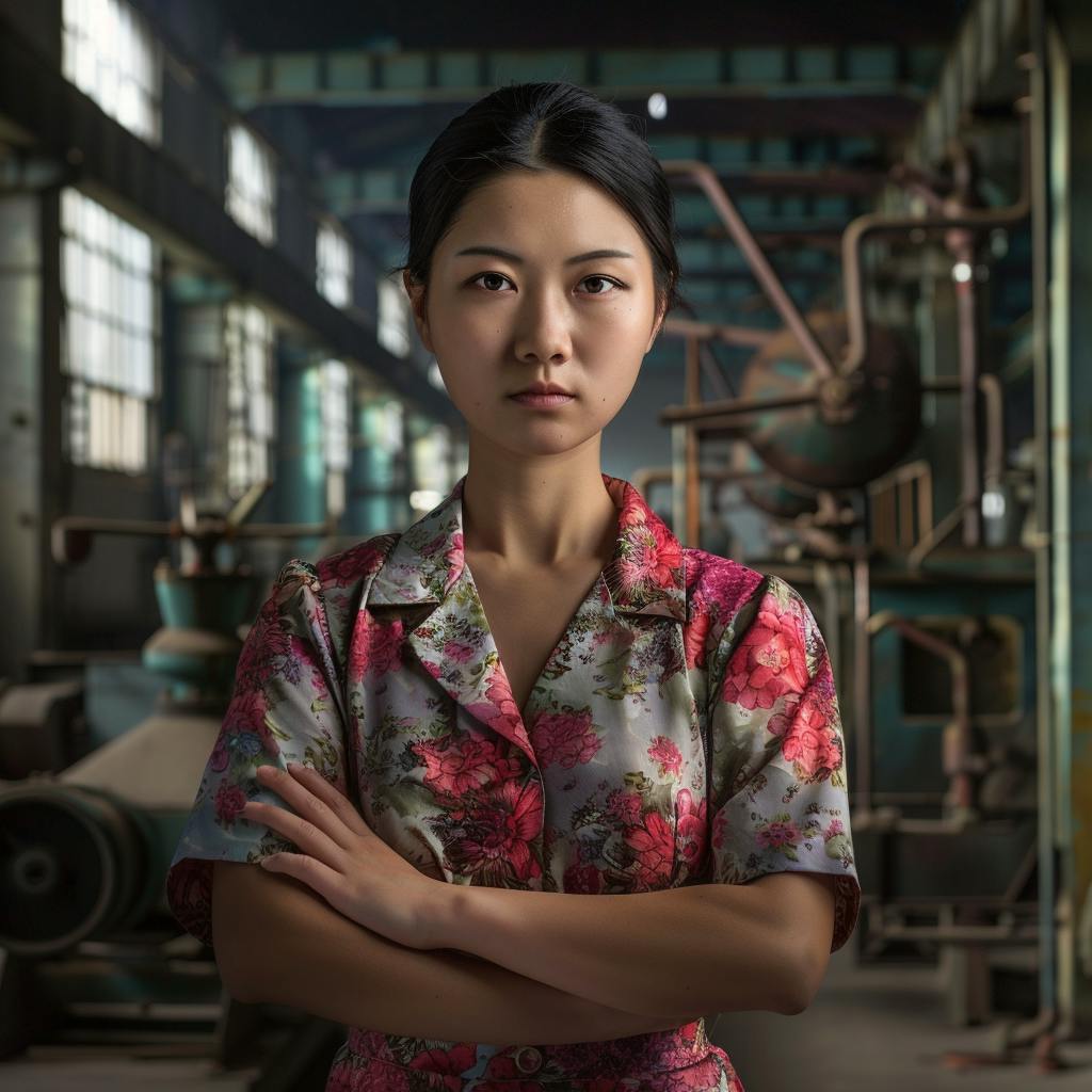 chinese women wearing chinese shirt